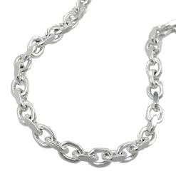Ankerkette Collier Kette Halskette, diamantiert echtes 925 Silber 50cm