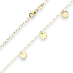 Armband Ankerkette flach runde Plättchen Armschmuck aus 585 Gold Gelbgold 16cm