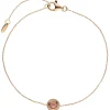 Armband Ankerkette mit Turmalin-Cabochon 16 Diamanten 0.05Ct 585 Rotgold