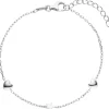 Armband Armkette Ankerkette 2 Herzen mit Stern 925 Silber rhodiniert 16-19cm