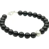Armband Armkette Armschmuck aus echtem Onyx schwarz & 925 Silber Kugel Damen