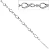 Armband Armkette aus Unendlichkeit-Symbolen mit Zirkonia, 925 Silber, 19cm