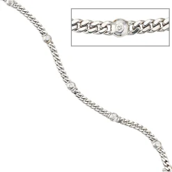 Armband Armkette 6 Diamanten 0.3Ct Brillanten 585 Gold Weißgold 19cm