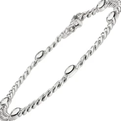 Armband Armkette 6 Diamanten 0.3Ct Brillanten 585 Gold Weißgold 19cm