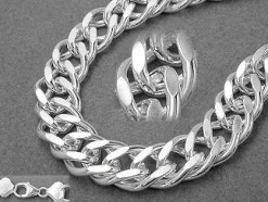 Armband Armkette Doppelpanzer aus Echt Silber 925, 21cm