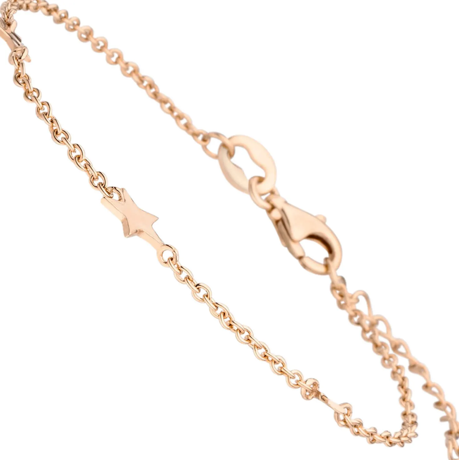 Armband Armkette mit 3 Anhängern Sterne aus 925 Silber rotgold vergoldet 16-19cm