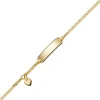 Armband Armkette mit Herz 585 Gold Gelbgold 16cm Identbändchen für Kinder