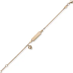 Armband Armkette mit Herz 585 Gold Rotgold 16cm Identbändchen für Kinder