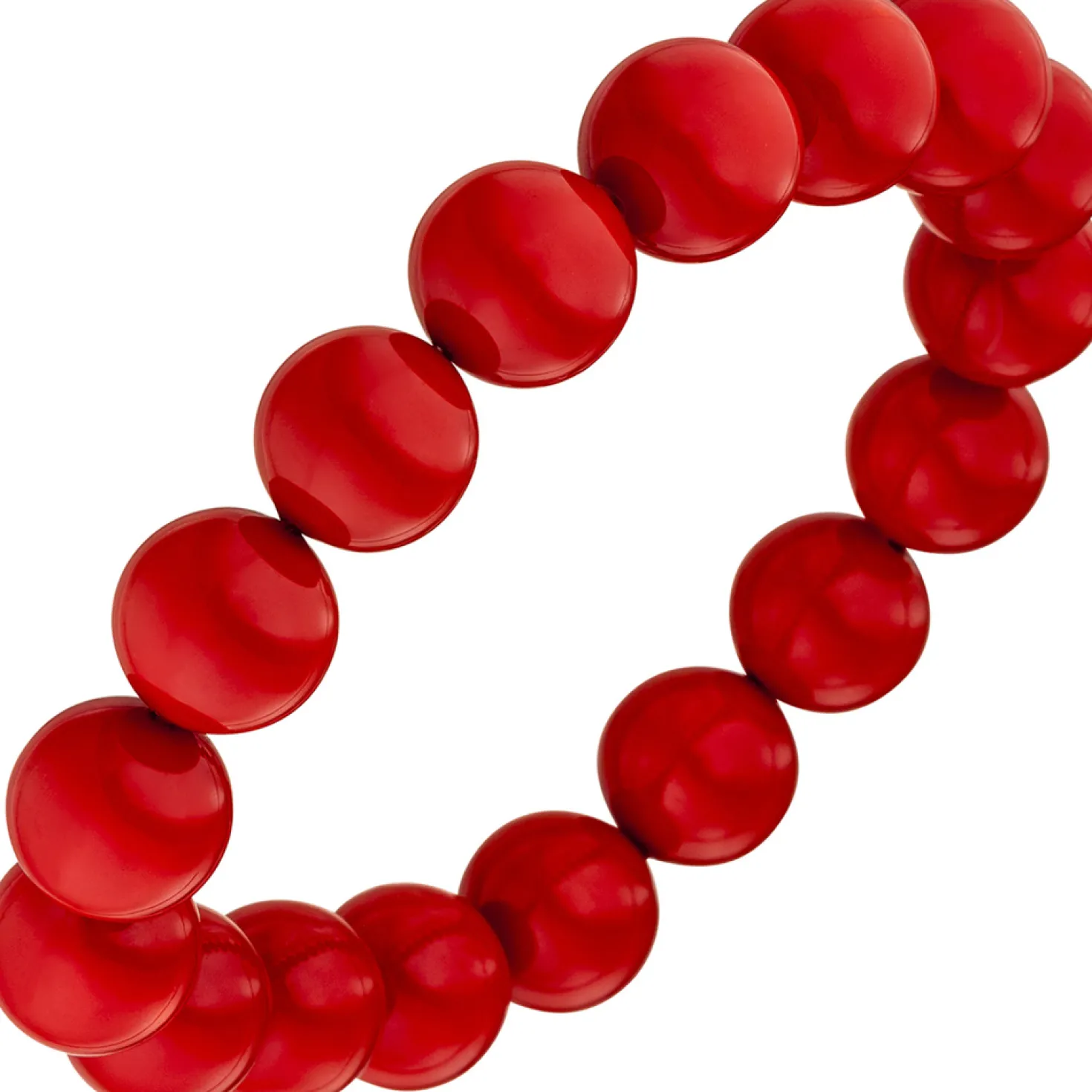 Armband Armschmuck Armkette Muschelkern Perlen rot 12mm, dehnbar, 19cm
