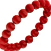 Armband Armschmuck Armkette Muschelkern-Perlen rot 10mm, dehnbar, 19cm