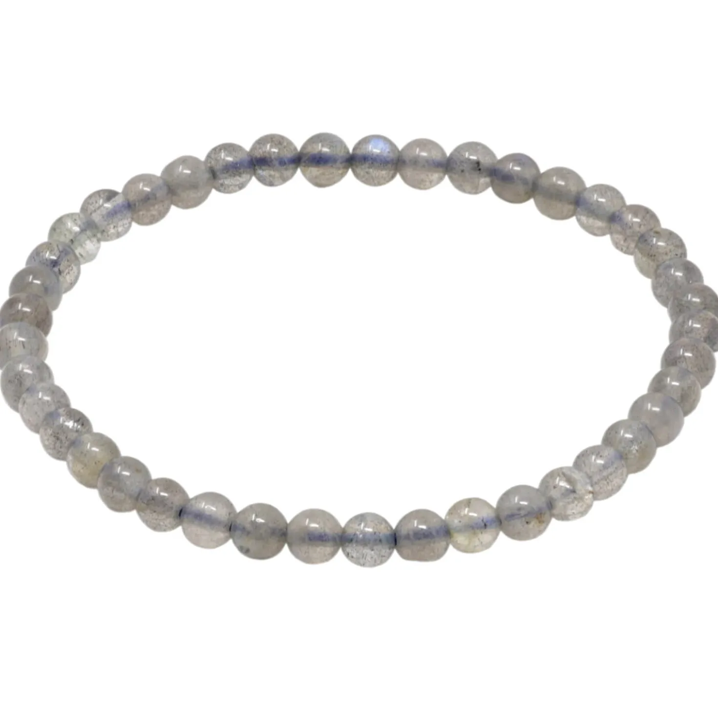 Armband Armschmuck aus Edelstein Labradorit grau Ø4mm endlos dehnbar 18,5cm