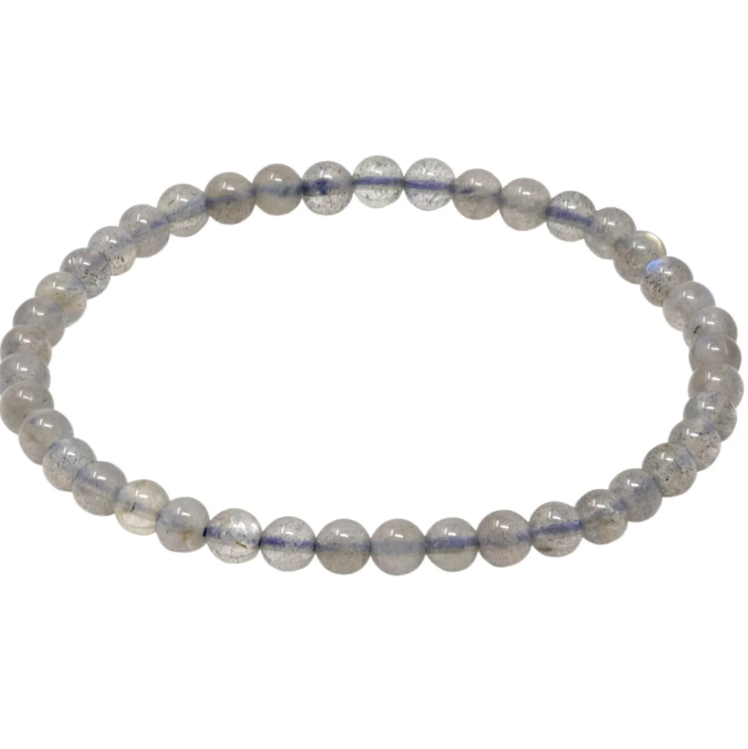 Armband Armschmuck aus Edelstein Labradorit grau Ø4mm endlos dehnbar 18,5cm