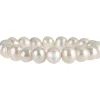 Armband Armschmuck aus Süßwasser Zucht-Perlen creme weiß, dehnbar, endlos