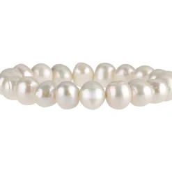 Armband Armschmuck aus Süßwasser Zucht-Perlen creme weiß, dehnbar, endlos