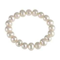 Armband Armschmuck aus Süßwasser Zucht-Perlen creme weiß, dehnbar, endlos