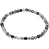 Armband Armschmuck aus Turmalinquarz grau-schwarz Ø4mm endlos dehnbar 18,5cm