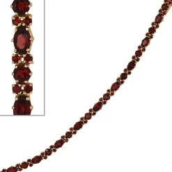 Armband Armschmuck mit Granat rot dunkelrot 333 Gold Gelbgold 19cm