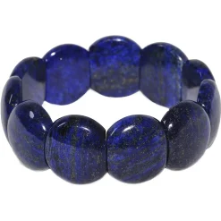 Armband aus echtem Lapis-Lazuli blau glatt Armschmuck Edelstein