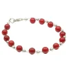 Armband aus echter Bamboo-Koralle rot Armschmuck Armkette Damen