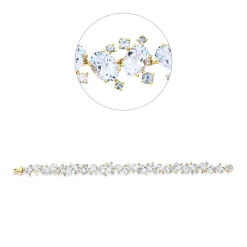 Armband aus 750 Gelbgold 68 Aquamarine 20,1ct blau 6 Brillanten 0,34ct TW-SI