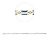 Armband aus 750 Gelbgold 19 Aquamarine 8,7ct blau 19 Brillanten 0,21ct TW-SI