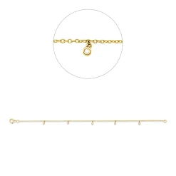 Armband aus 750 Gelbgold 5 Brillanten 0,05ct TW-VSI/SI B:5,6mm L:17,5cm