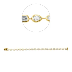 Armband aus 585 Gelbgold 20 Diamanten 6,3ct TW-VSI/SI B:4,8mm L:17,8cm 4er-Krappe