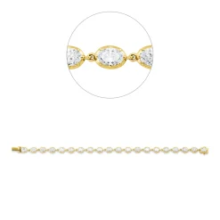 Armband aus 750 Gelbgold 20 Diamanten Oval-Schliff 6,33ct F-VSI/SI L:18cm