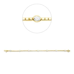 Armband aus 750 Gelbgold 7 Diamanten Oval-Schliff 1,29ct TW-SI B:4,2mm L:18cm Zarge