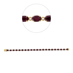 Armband aus 750 Gelbgold 21 Rubine 11,74ct rot 21 Brillanten 0,39ct TW-SI