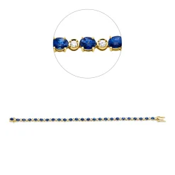 Armband aus 750 Gelbgold 25 Saphire 7,45ct blau 25 Brillanten 0,51ct F-VSI/SI