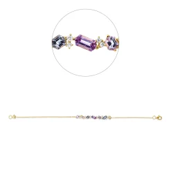 Armband aus 750 Gelbgold 7 Saphire 1,72ct mehrfarbig 13 Brillanten 0,15ct I-SI