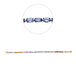 Armband aus 585 Gelbgold 32 Saphire 9,51ct mehrfarbig 7 Brillanten 0,07ct TW-SI