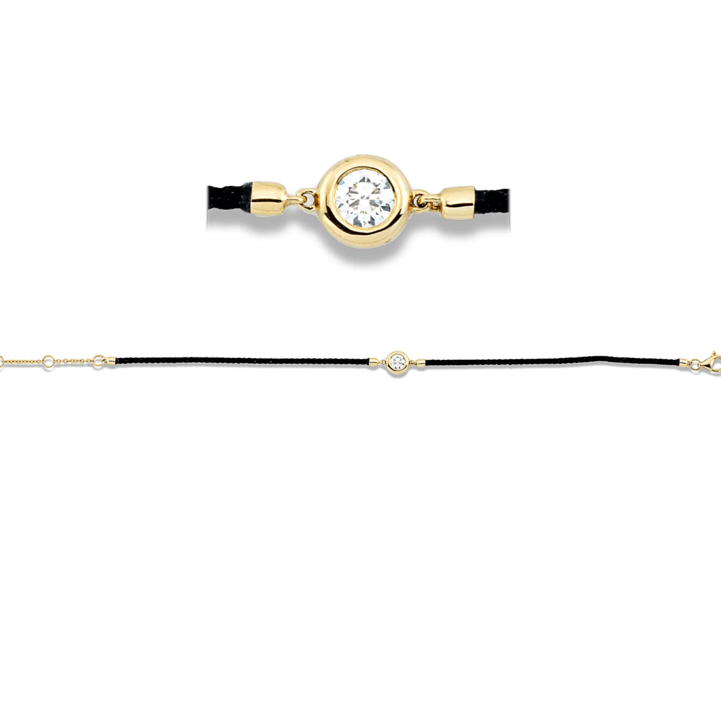 Armband aus 750 Gold Gelbgold Brillant 0,24ct TW-SI L:17,8cm Zarge