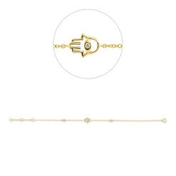 Armband aus 750 Gold Gelbgold 3 Brillanten 0,03ct TTLB-SI B:10,6mm L:18cm