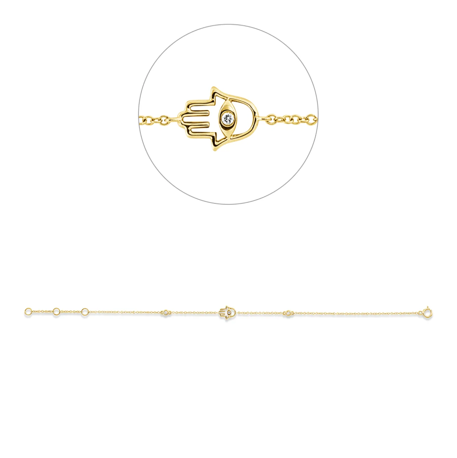 Armband aus 750 Gold Gelbgold 3 Brillanten 0,03ct TTLB-SI B:10,6mm L:18cm