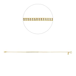 Armband aus 750 Gold Gelbgold 25 Brillanten 0,15ct TW-PI B:34,4mm L:17,8cm