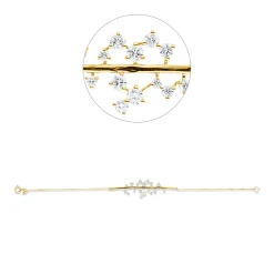 Armband aus 750 Gold Gelbgold 18 Brillanten 0,84ct TW-SI B:14mm L:17,8cm