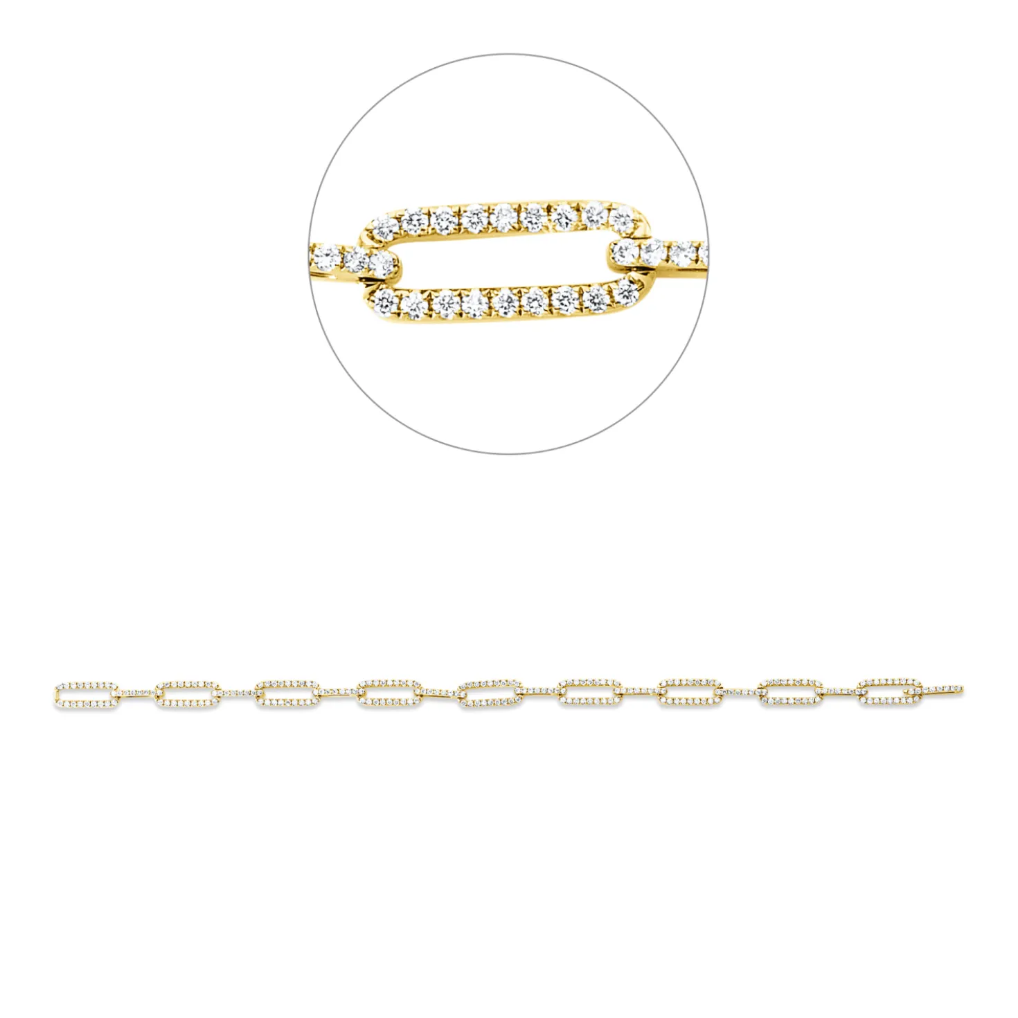Armband aus 750 Gold Gelbgold 234 Brillanten 1,4ct TW-SI B:4,7mm L:16,7cm