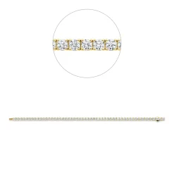 Armband aus 750 Gold Gelbgold 54 Brillanten 4,86ct TW-SI B:3mm L:17,5cm 4er-Krappe