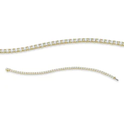 Armband aus 750 Gold Gelbgold 51 Brillanten 5,12ct TW-SI B:3mm L:17,5cm 4er-Krappe