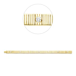 Armband aus 750 Gold Gelbgold 7 Brillanten 0,85ct TW-SI B:7,1mm L:18,2cm Zarge