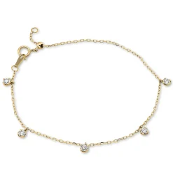 Armband aus 750 Gold Gelbgold 5 Brillanten 0,37ct TW-SI L:17,8cm