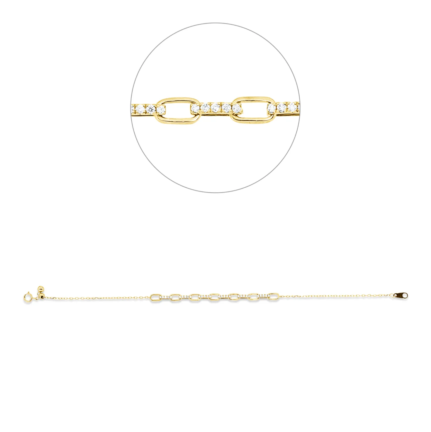 Armband aus 750 Gold Gelbgold 30 Brillanten 0,18ct TW-SI L:17,8cm