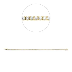 Armband aus 750 Gold Gelbgold 64 Brillanten 2,94ct TW-SI L:17,8cm 4er-Krappe