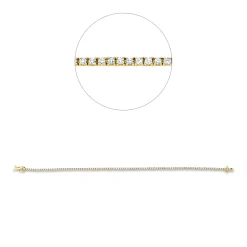 Armband aus 750 Gold Gelbgold 96 Brillanten 1,01ct TW-SI L:17,8cm 4er-Krappe
