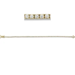 Armband aus 750 Gold Gelbgold 70 Brillanten 2,08ct TW-SI L:18cm 4er-Krappe