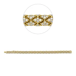 Armband aus 750 Gold Gelbgold 400 Brillanten 5,42ct TW-VSI L:17,8cm