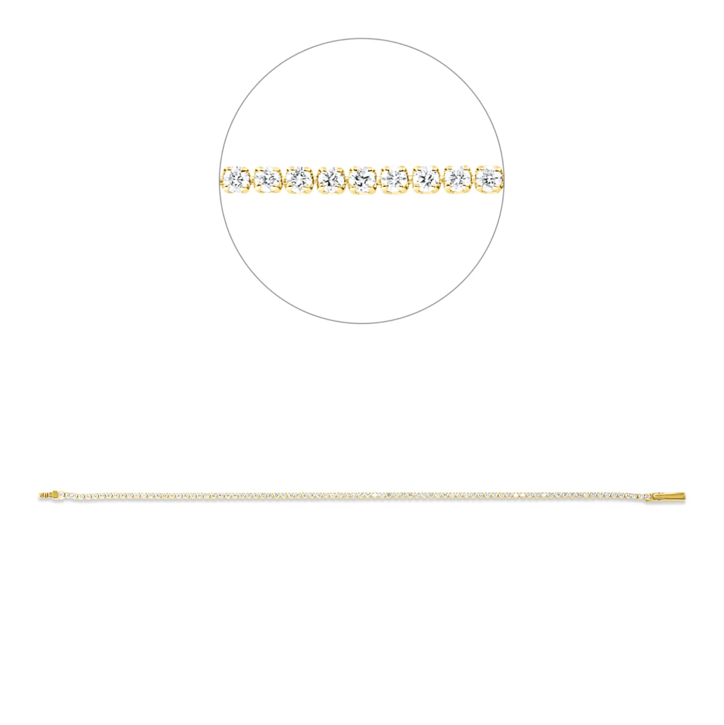Armband aus 750 Gold Gelbgold 84 Brillanten 1,43ct W-PI B:1,5mm