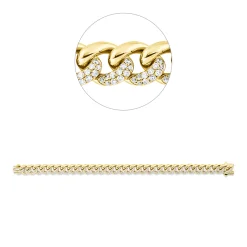 Armband aus 750 Gold Gelbgold 343 Brillanten 2,85ct W-PI B:8,3mm L:17,8cm